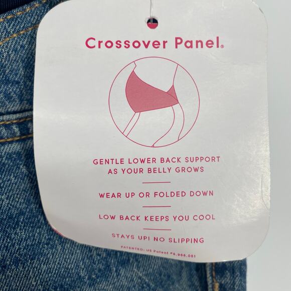 Isabel Maternity Jeans Women’s 8 Vintage Straight Panel Fold Over Classic Wash - Picture 4 of 7